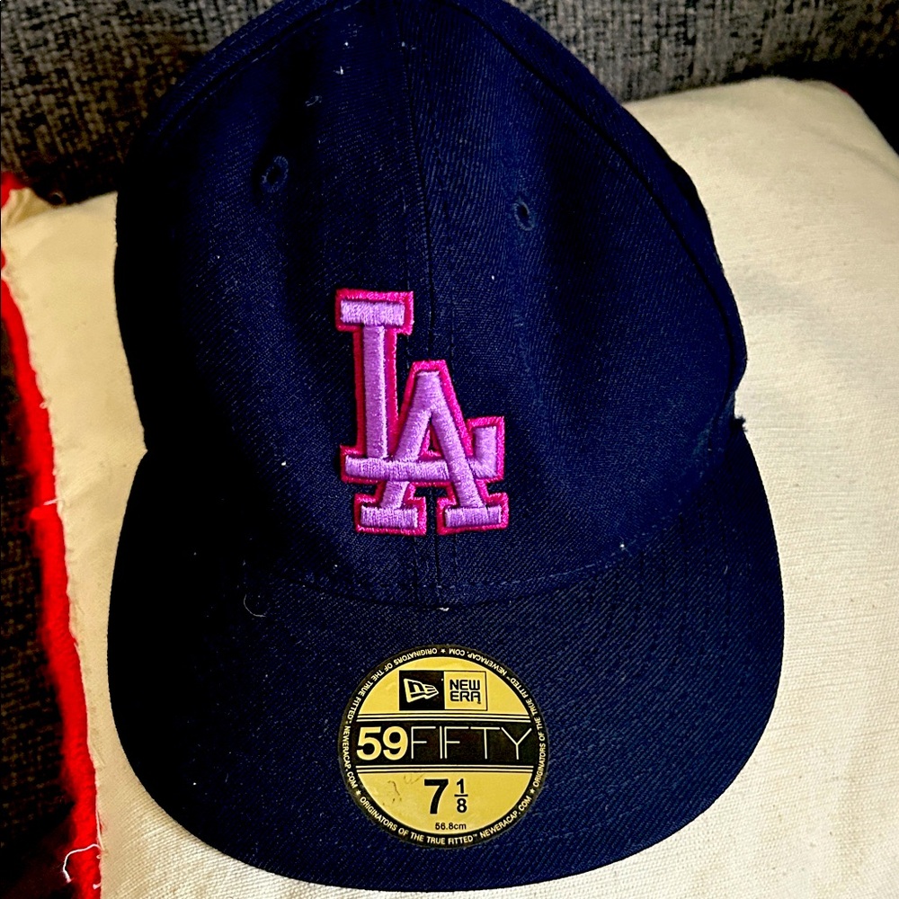 LA 59 Fifty baseball cap magenta navy vintage